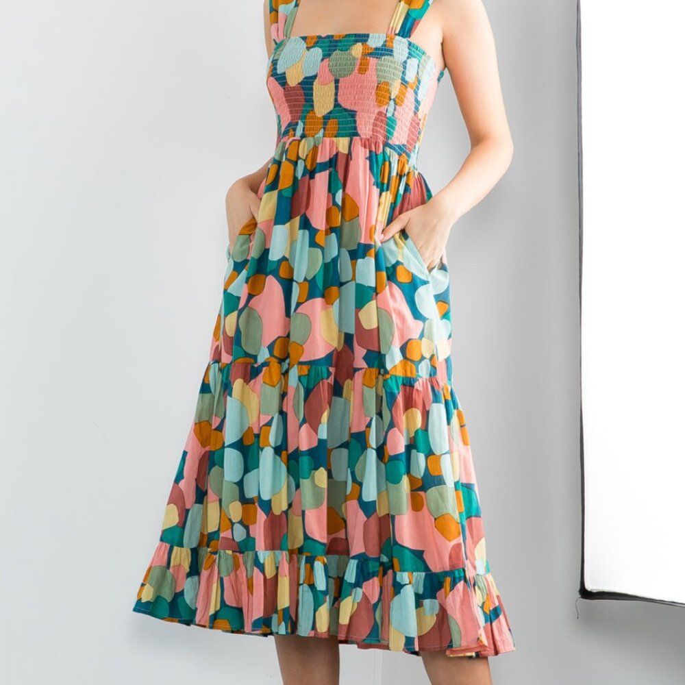 Multicolor Tiered Dress